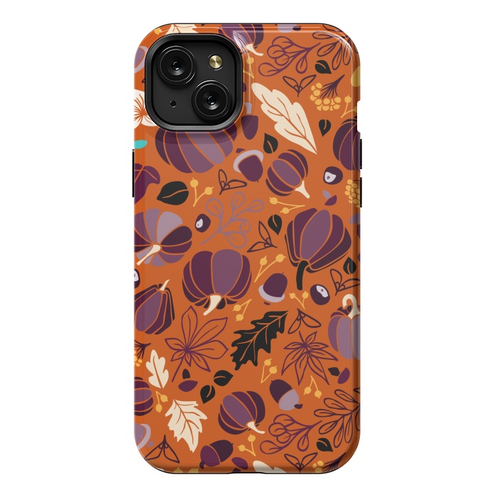 iPhone 15 Plus StrongFit Fall Fruits in Orange and Purple by Paula Ohreen