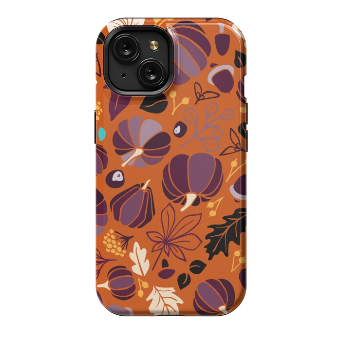 iPhone 15 StrongFit Fall Fruits in Orange and Purple by Paula Ohreen