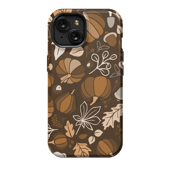 iPhone 15 StrongFit Fall Fruits in Brown and Beige by Paula Ohreen