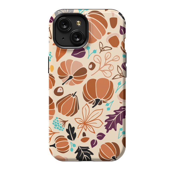 iPhone 15 StrongFit Fall Fruits in Cream and Orange by Paula Ohreen