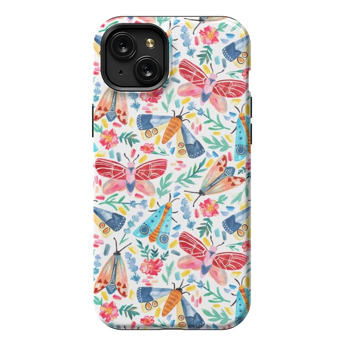 iPhone 15 Plus StrongFit Moth Confetti by Tangerine-Tane