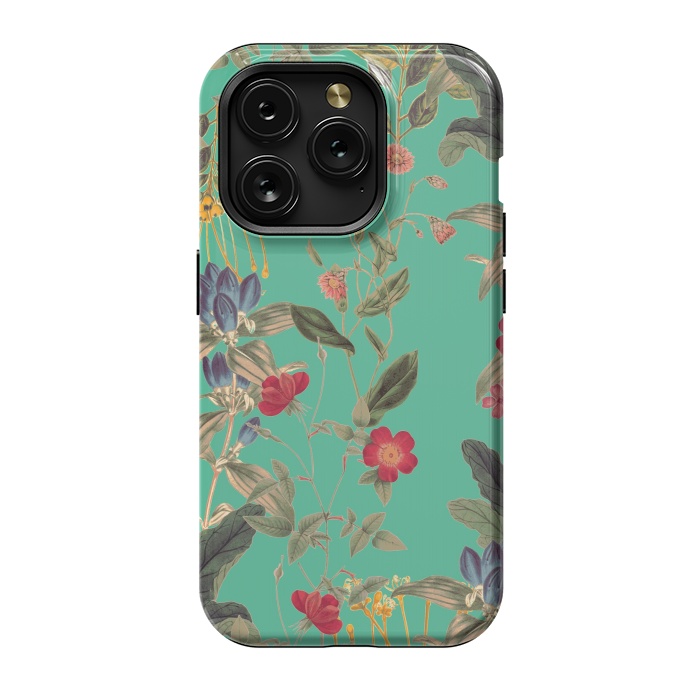 iPhone 15 Pro StrongFit Aqua Blooms by Zala Farah