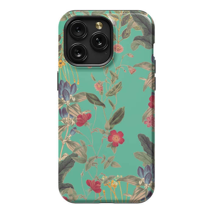 iPhone 15 Pro Max StrongFit Aqua Blooms by Zala Farah