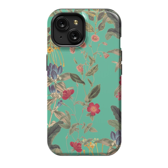 iPhone 15 StrongFit Aqua Blooms by Zala Farah