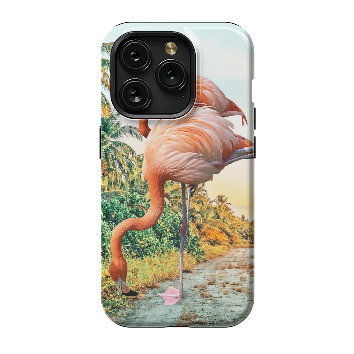 iPhone 15 Pro StrongFit Flamingo Vacay by Uma Prabhakar Gokhale