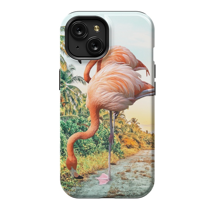 iPhone 15 StrongFit Flamingo Vacay by Uma Prabhakar Gokhale