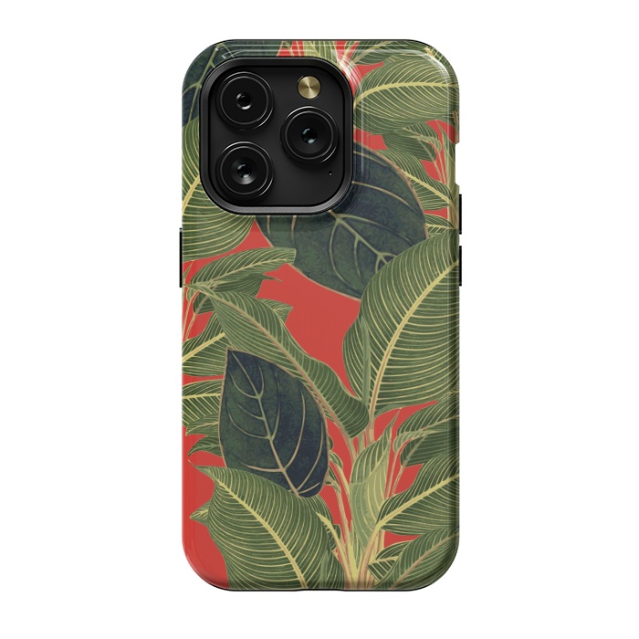 iPhone 15 Pro StrongFit Red Tropic Bloom by Zala Farah