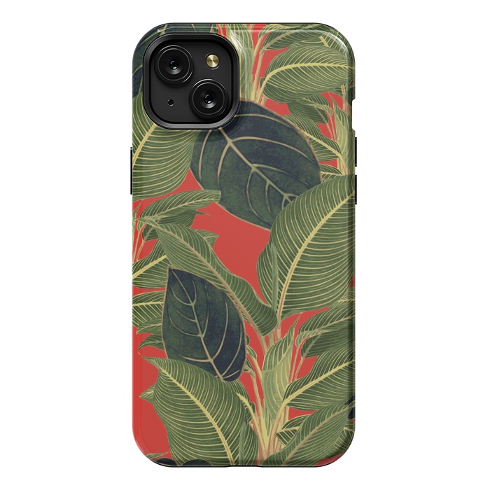 iPhone 15 Plus StrongFit Red Tropic Bloom by Zala Farah