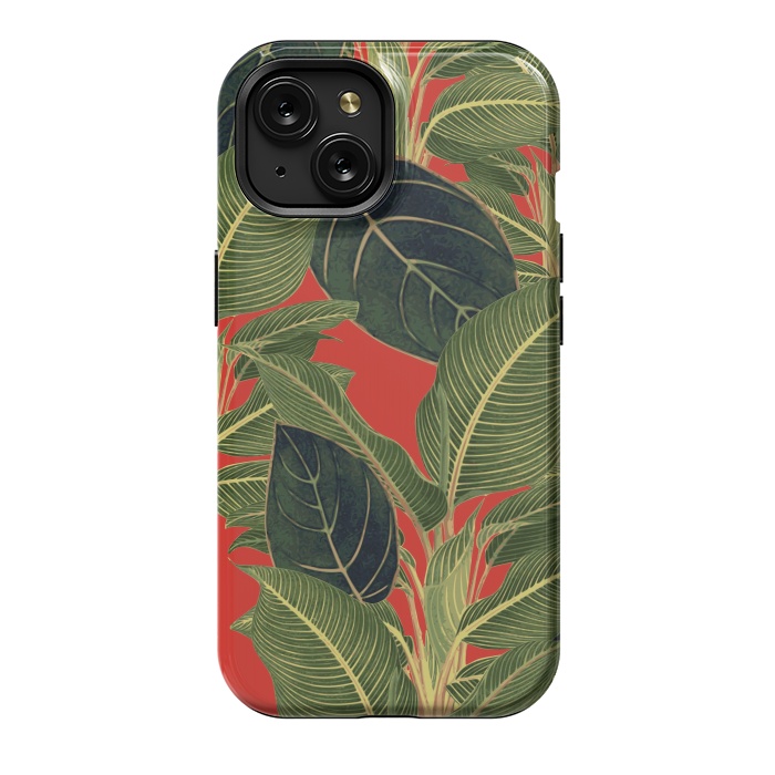 iPhone 15 StrongFit Red Tropic Bloom by Zala Farah