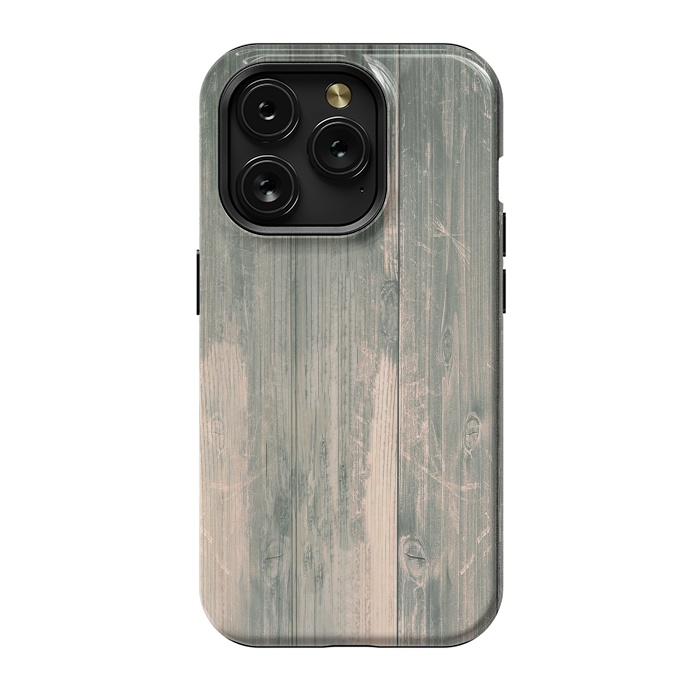 iPhone 15 Pro StrongFit grey wood by haroulita