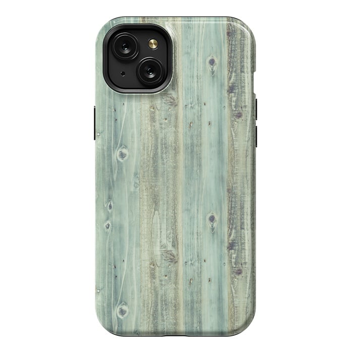 iPhone 15 Plus StrongFit blue wood by haroulita