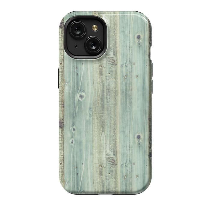 iPhone 15 StrongFit blue wood by haroulita