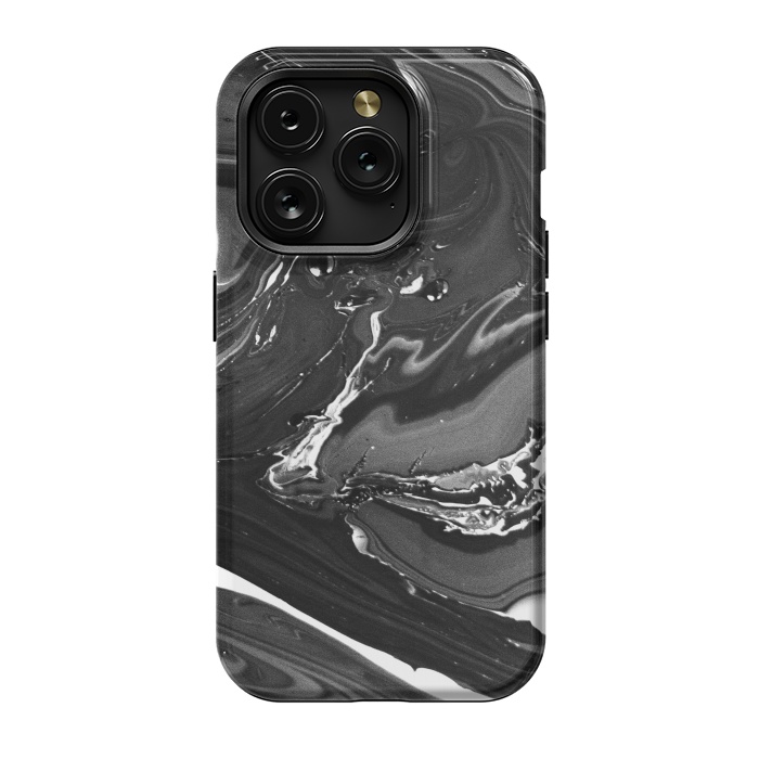 iPhone 15 Pro StrongFit black white minimal marble by haroulita
