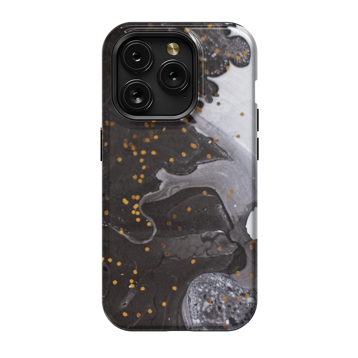 iPhone 15 Pro StrongFit glitter marble black white by haroulita
