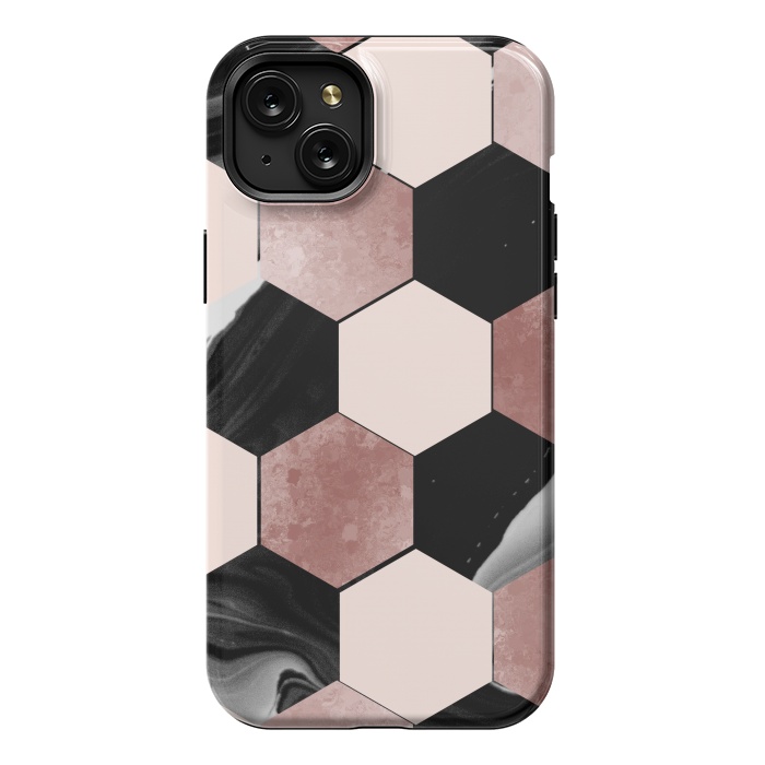 iPhone 15 Plus StrongFit geometrical marble by haroulita