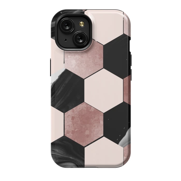 iPhone 15 StrongFit geometrical marble by haroulita