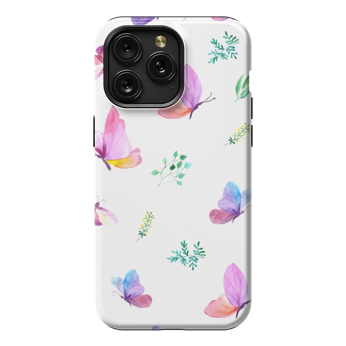 iPhone 15 Pro Max StrongFit watercolor butterflies c by haroulita