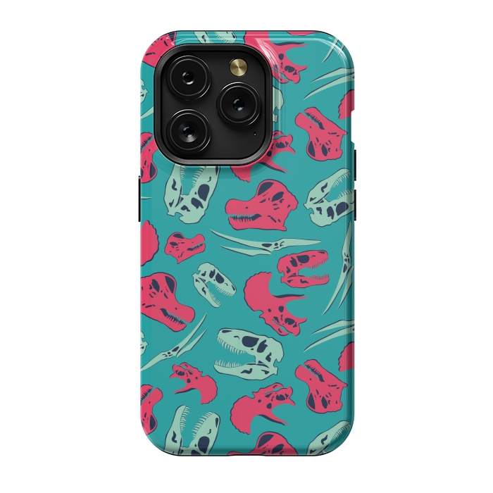 iPhone 15 Pro StrongFit Skull Roll - Teal by Melissa Lee
