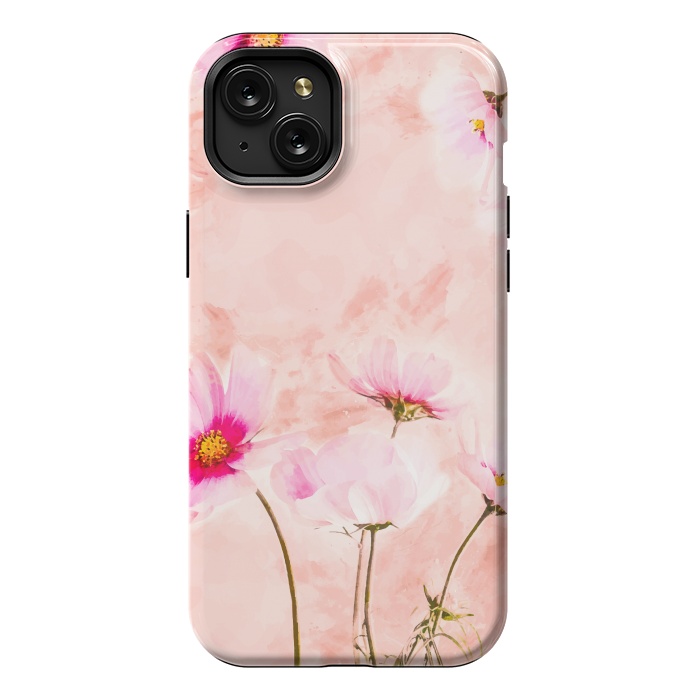 iPhone 15 Plus StrongFit Pink Spring Flower by Creativeaxle