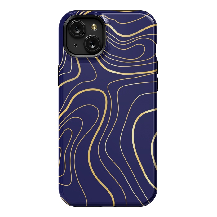 iPhone 15 Plus StrongFit golden abstract lines by MALLIKA
