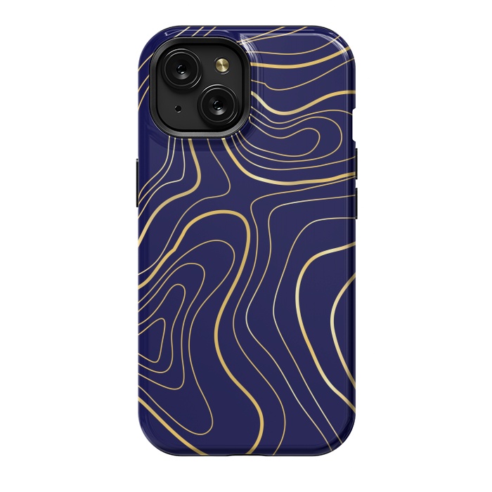 iPhone 15 StrongFit golden abstract lines by MALLIKA