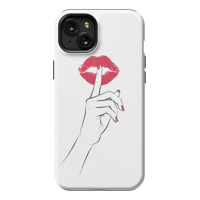iPhone 15 Plus StrongFit Red Lips Secret by Martina