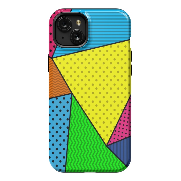 iPhone 15 Plus StrongFit colourful abstract dotted pattern by MALLIKA