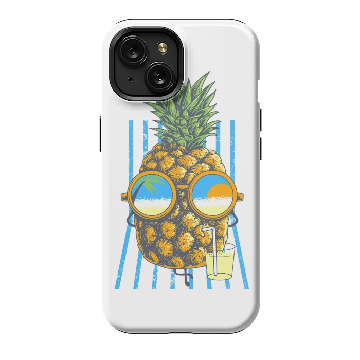 iPhone 15 StrongFit Pineapple Sunbathe by Afif Quilimo