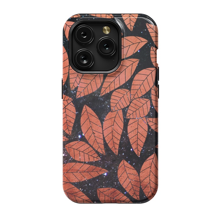 iPhone 15 Pro StrongFit Rust autumn leaves pattern by Oana 