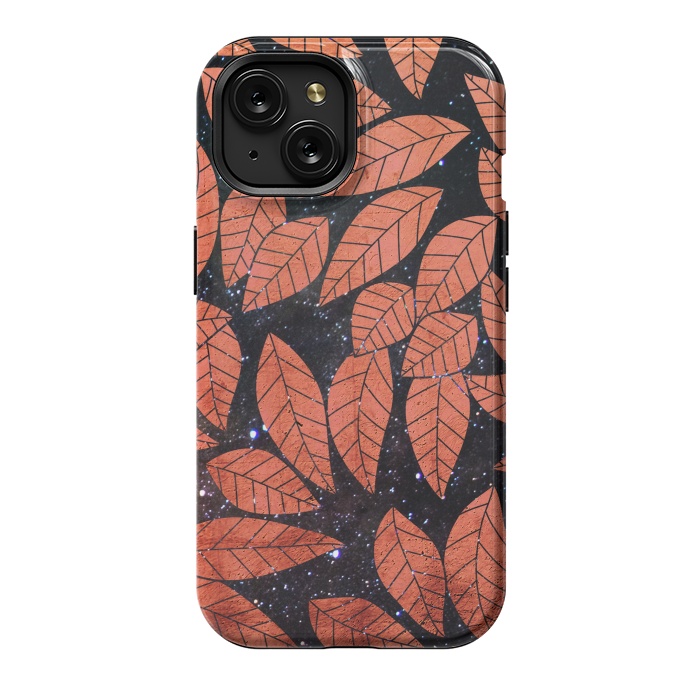iPhone 15 StrongFit Rust autumn leaves pattern by Oana 