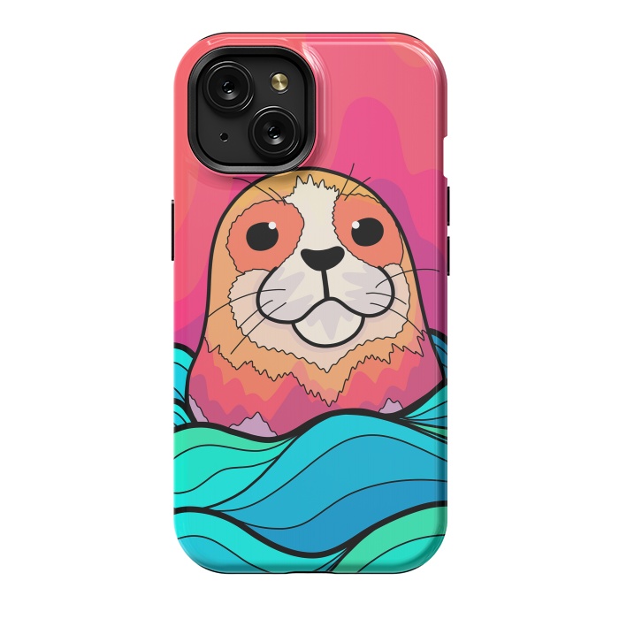 iPhone 15 StrongFit The happy seal by Steve Wade (Swade)