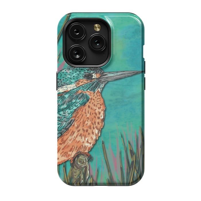 iPhone 15 Pro StrongFit Kingfisher by Lotti Brown