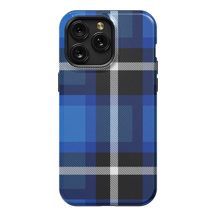 iPhone 15 Pro Max StrongFit Blue Scottish Plaid by TMSarts