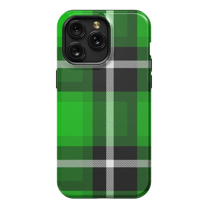 iPhone 15 Pro Max StrongFit Green Scottish Plaid by TMSarts