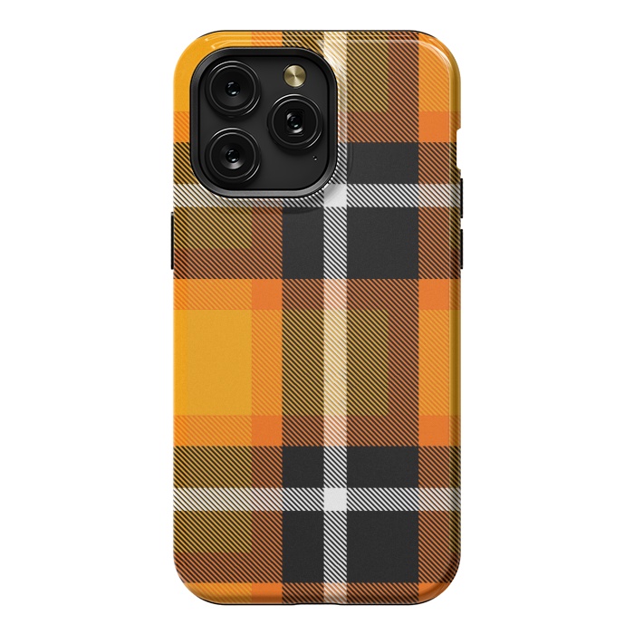 iPhone 15 Pro Max StrongFit Orange Scottish Plaid by TMSarts