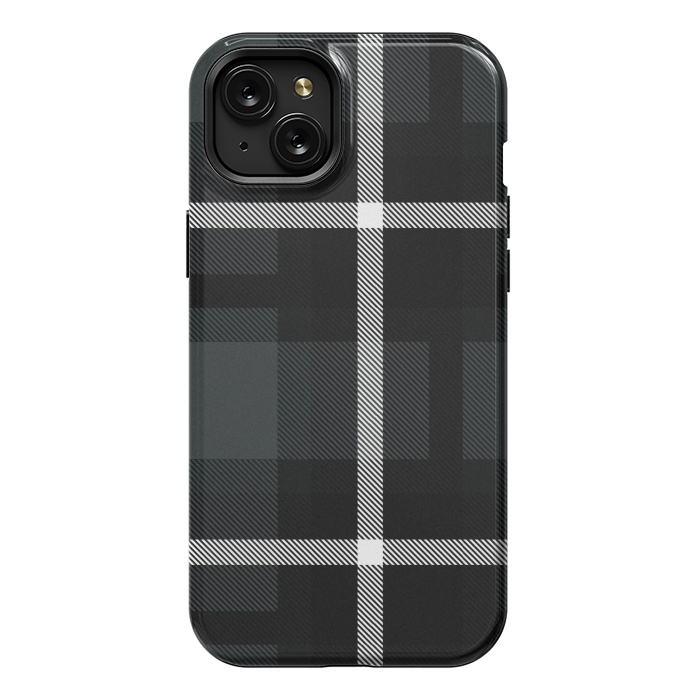 iPhone 15 Plus StrongFit Shadow Scottish Plaid by TMSarts