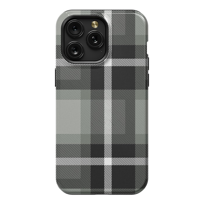 iPhone 15 Pro Max StrongFit Warm Gray Scottish Plaid by TMSarts