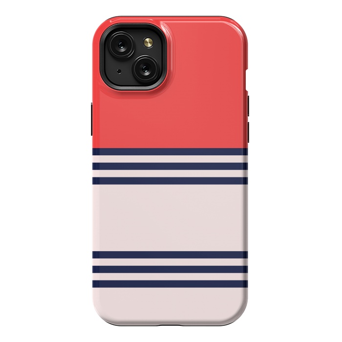 iPhone 15 Plus StrongFit Red Retro Stripes by TMSarts