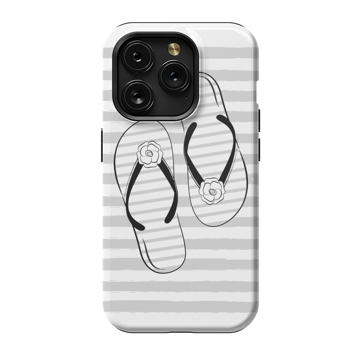 iPhone 15 Pro StrongFit Stylish striped flip flops by Martina