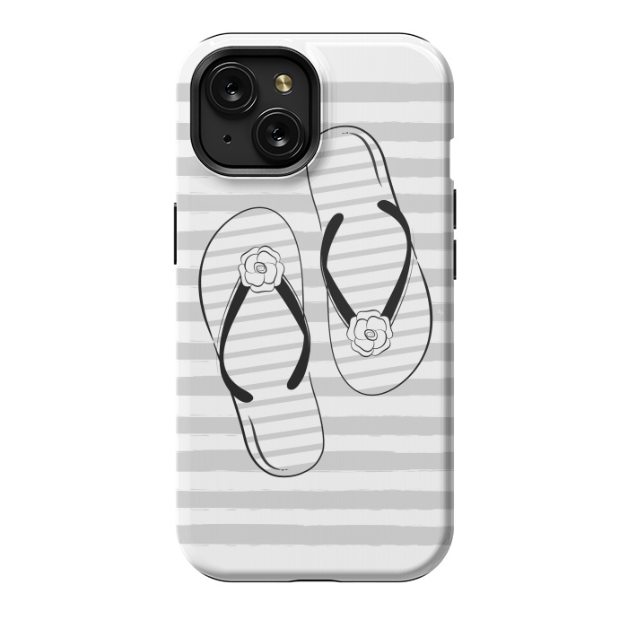 iPhone 15 StrongFit Stylish striped flip flops by Martina