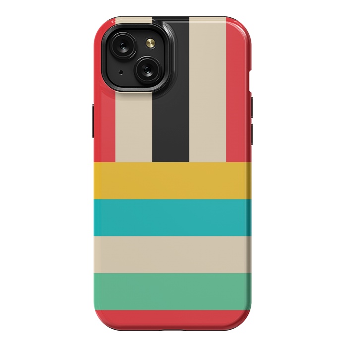 iPhone 15 Plus StrongFit Multicolor Stripes by TMSarts