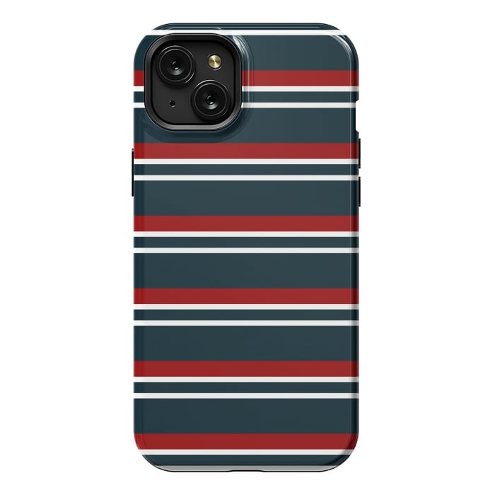 iPhone 15 Plus StrongFit Red Pastel Stripes by TMSarts