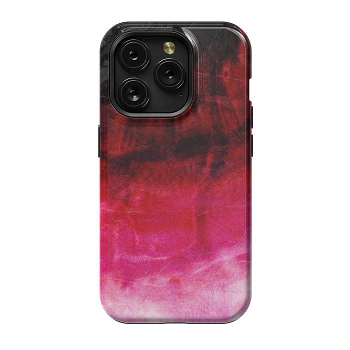 iPhone 15 Pro StrongFit Red pink paint strokes abstract phonecase by Josie