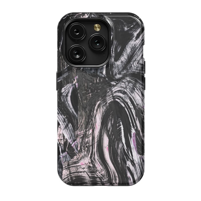 iPhone 15 Pro StrongFit Tribal brushstrokes marble by Oana 