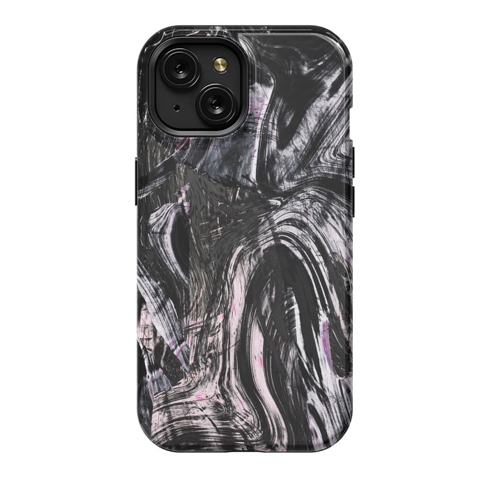iPhone 15 StrongFit Tribal brushstrokes marble by Oana 