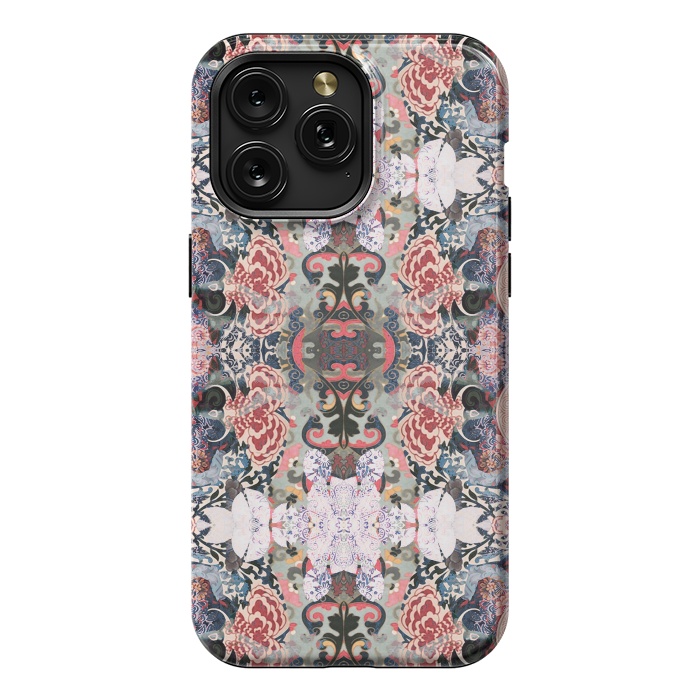 iPhone 15 Pro Max StrongFit Japanese inspired floral mandala pattern by Oana 