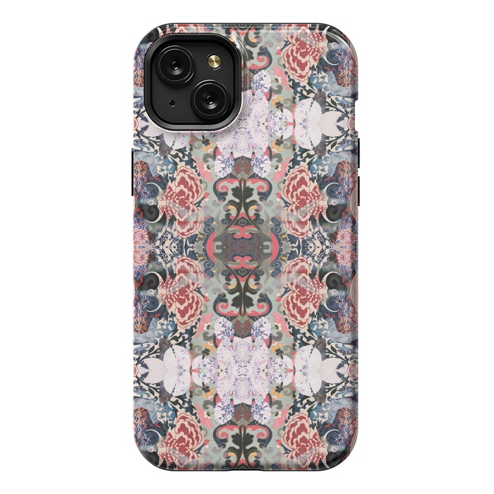 iPhone 15 Plus StrongFit Japanese inspired floral mandala pattern by Oana 