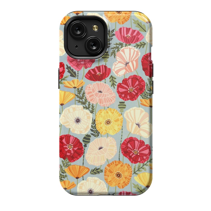 iPhone 15 StrongFit Iceland Poppies  by Tigatiga