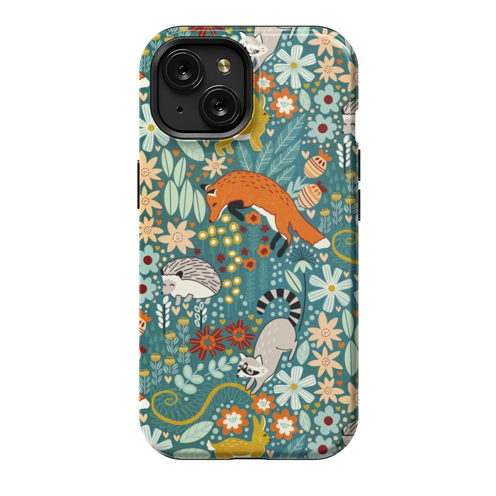iPhone 15 StrongFit Textured Woodland Pattern  by Tigatiga