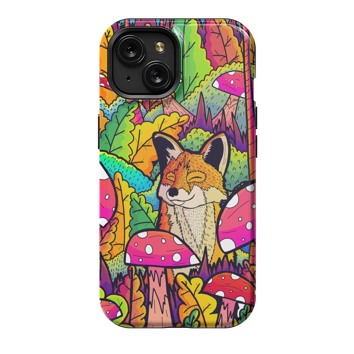 iPhone 15 StrongFit The happy little fox by Steve Wade (Swade)